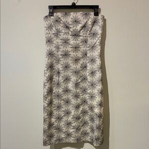 Anthropologie Ruth Cream & Black Floral Strapless Dress - Women’s 4‎